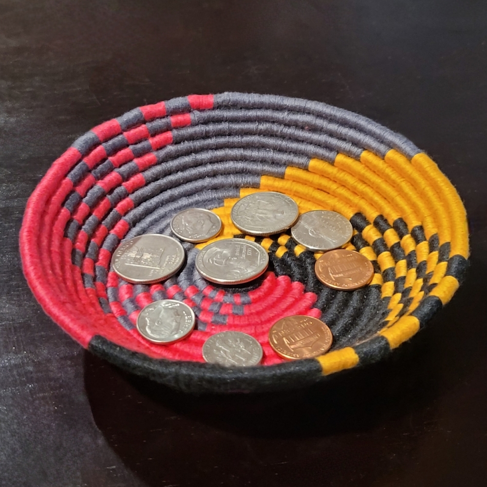 Unique handmade bowl - Pink, Orange, Gray, Black